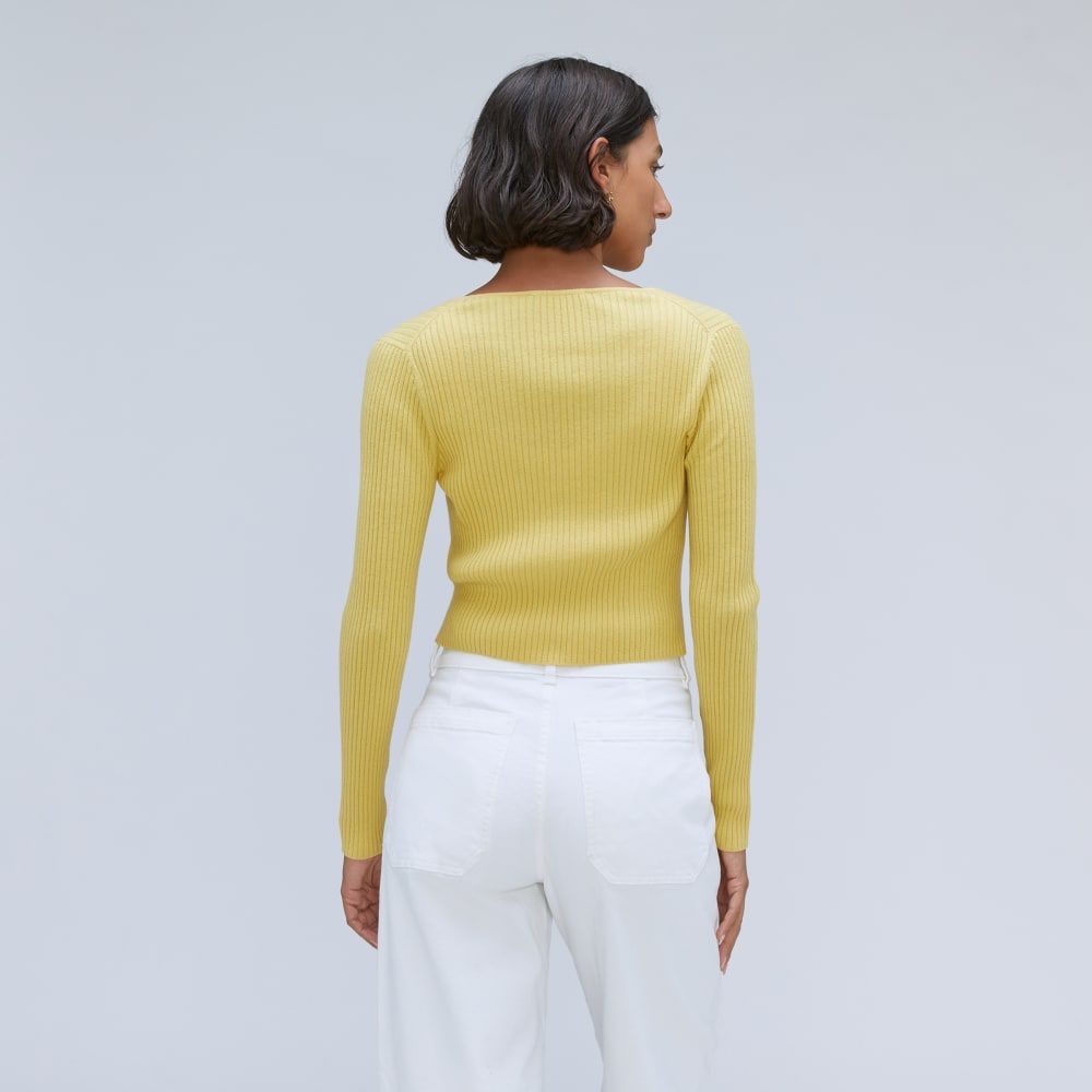 Everlane Yellow Ribbed Crop Top - Picture 3 of 10